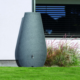 Rainwater storage tank Drop 410 l anthracite in the garden