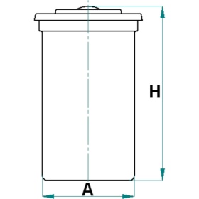 Diagram of container with lid