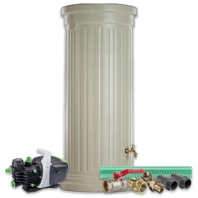 Decorative column water tank with external pump
