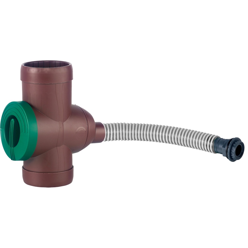 Rainwater collector with water filter and connection kit brown